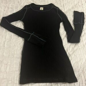 ISO! Free People Black Ribbed Thermal size medium